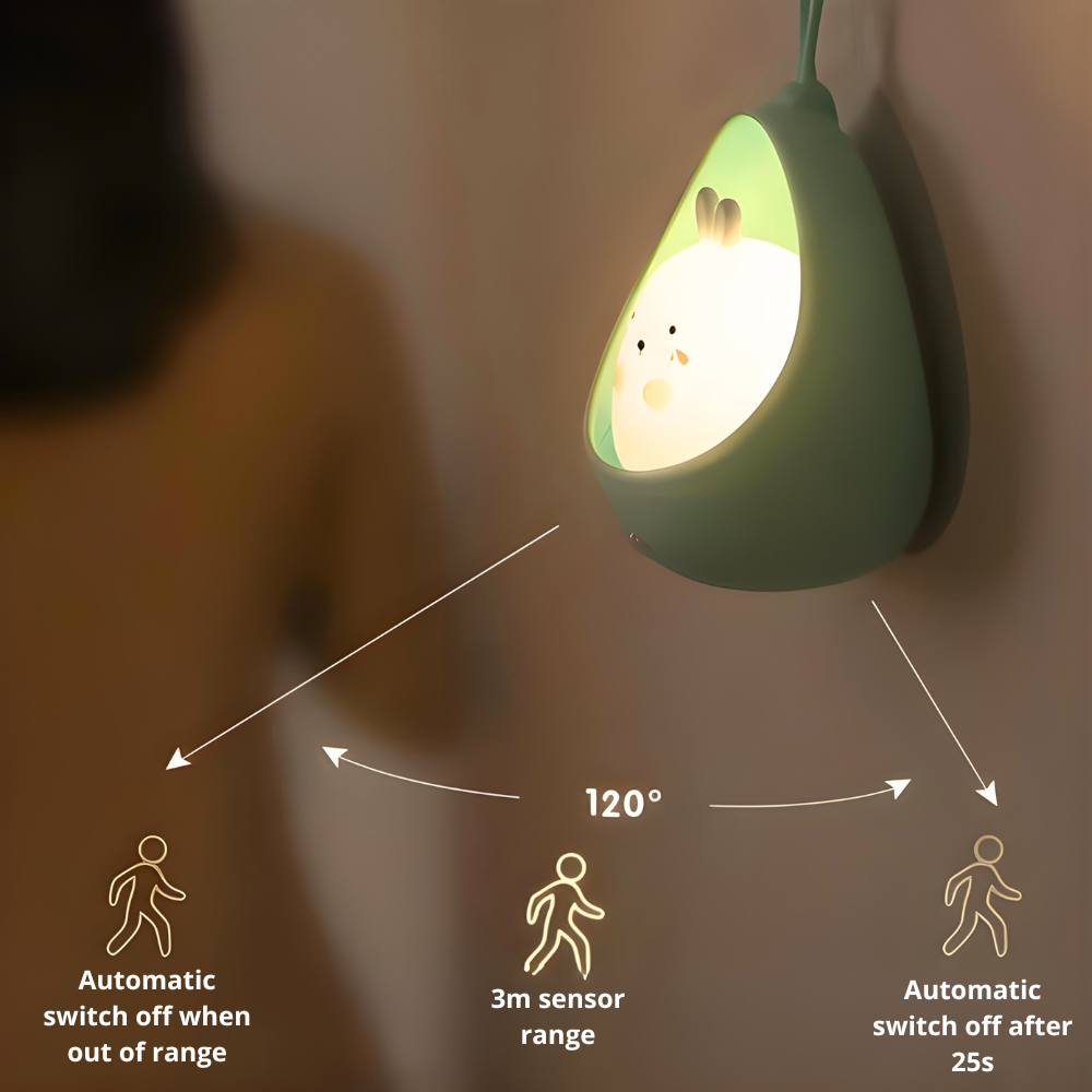 Hanging Bunny in a Pouch Night Light