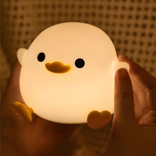 1Pc Doudou Duck Night Light Children'S Gift Soft Light Eye Care USB Charging Timing Automatic Clap Silicone Lamp