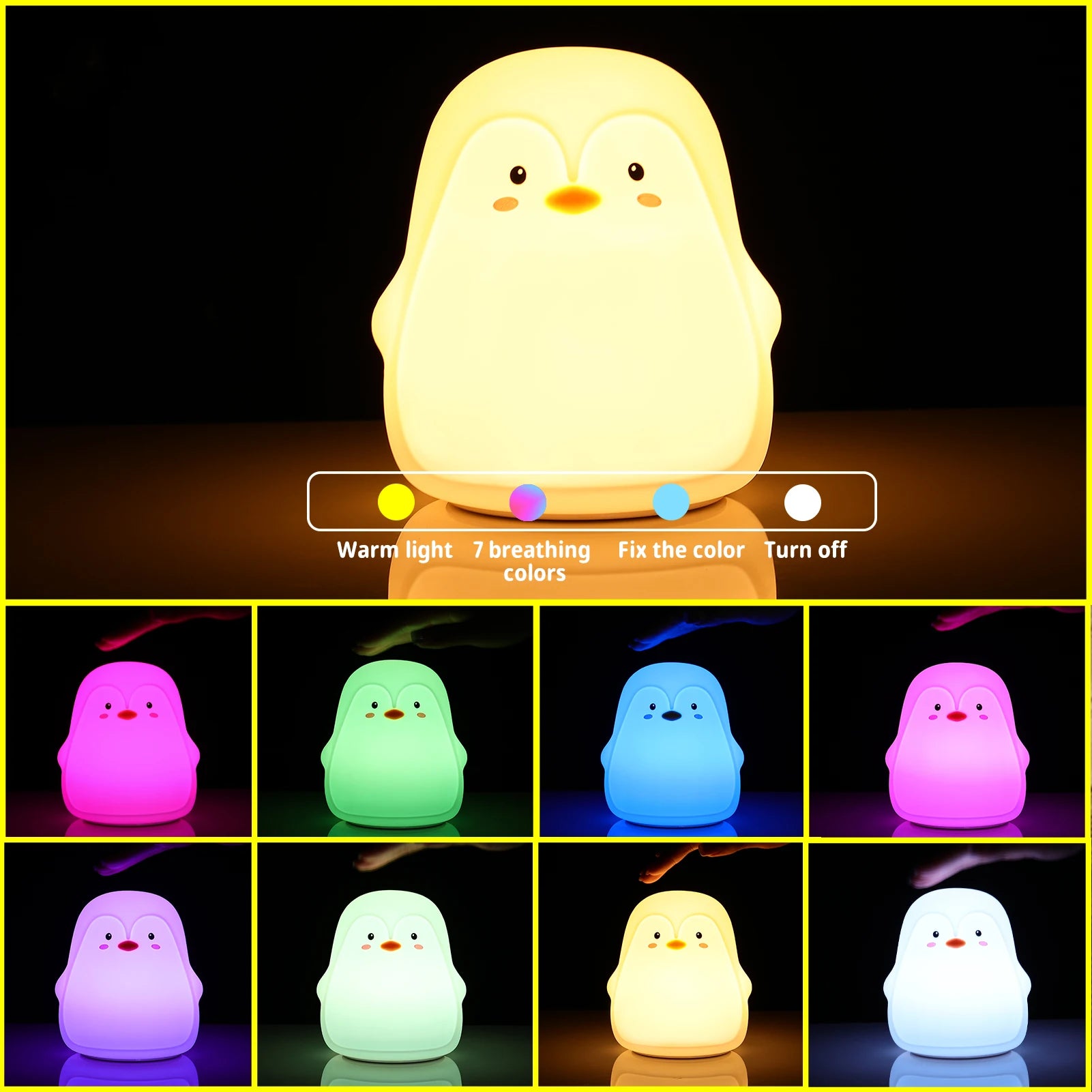 Cute Penguin Soft Night Light